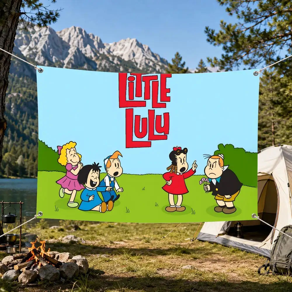 Cartoon The L-Little L-Lulu Show Comics Flags Aesthetic Wall Tapestry Printed Wall Hanging Living Room Party Outdoor Decor