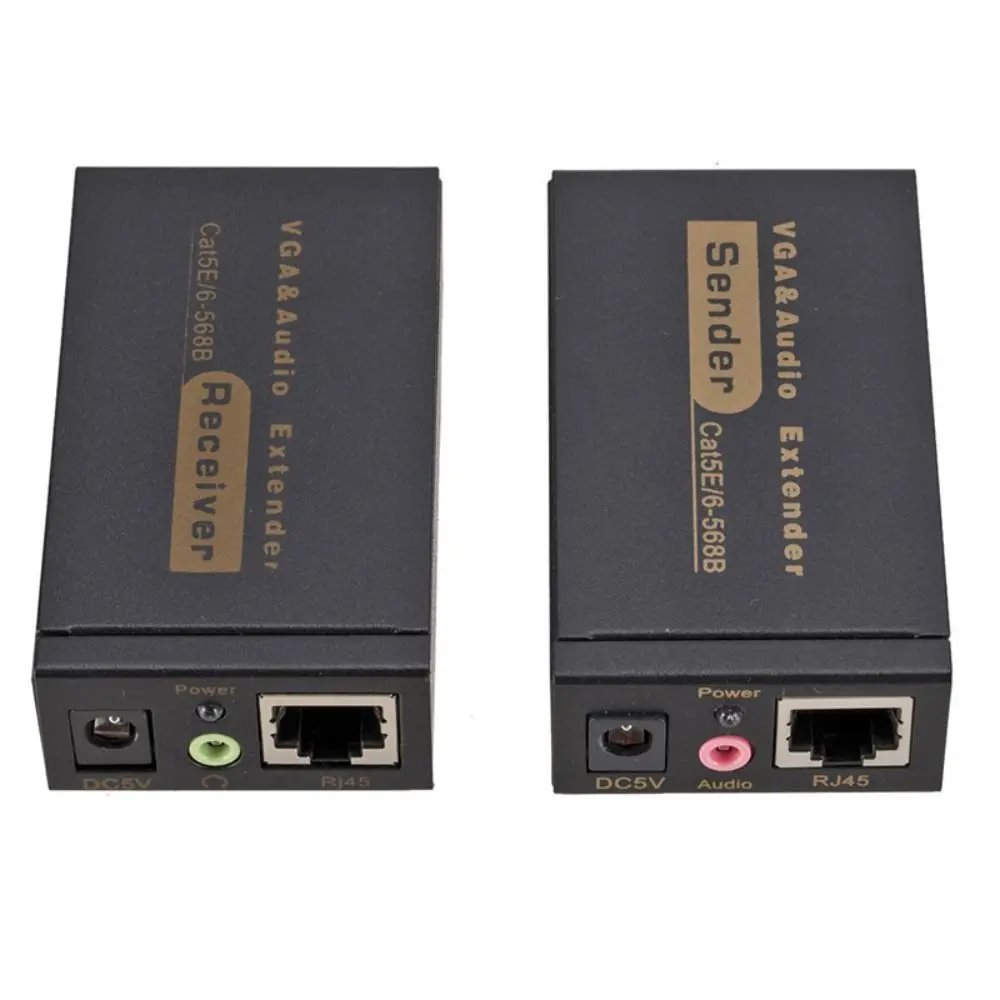 VGA To RJ45 VGA 100M Video Audio Extender Receiver&Sender Cat5/6 VGA To RJ45 Extender 100M Ethernet Signal Amplifier