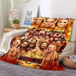 WWE World Wrestling Printed Plush Thin Sleeping Blanket WWE Logo Legends Group Soft and Comfortable Bed Sheet Sofa