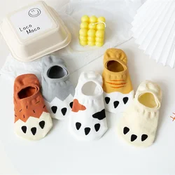 5 Pairs / Lot Women's Funny Cute Cartoon Animal Cat Paw Invisible Socks Girls' Kitten Claw No-Slip Sokken Dropship