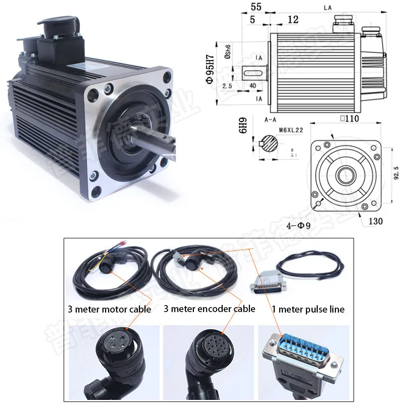 Imagem -04 - Servo Motor e Driver 110st-m06030 Aasd30a Grupo 6n m 1.8kw Pode Ser Equipado com Freio de Banda ac