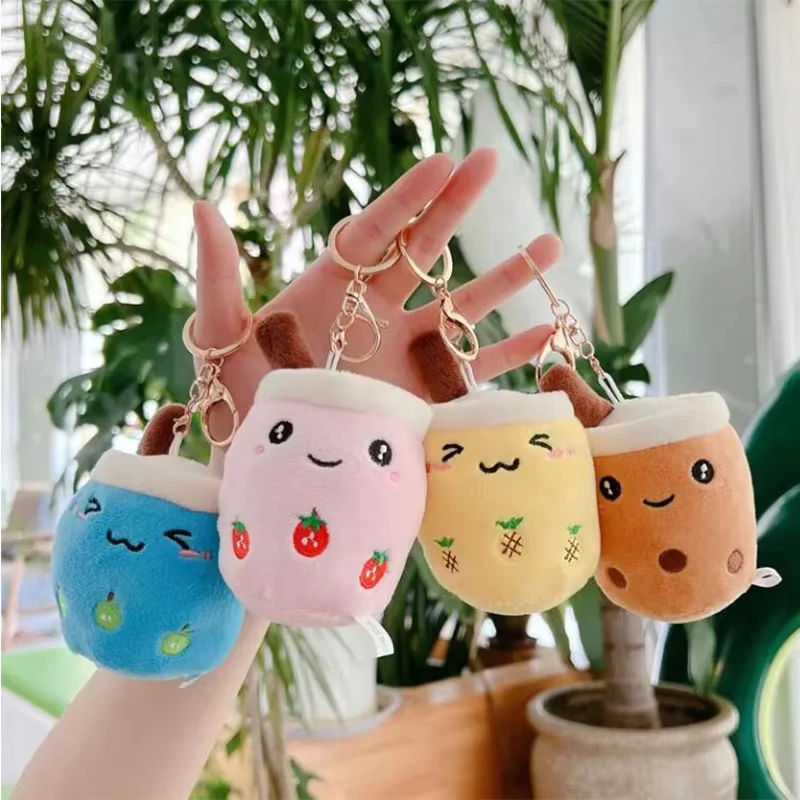 1Pc Pearl Milk Tea Plush Doll Toy Kawaii Fruit Milk Tea Cup Pillow Soft Stuffed Plushies Toy Keychain Backpack Pendant Toys Gift