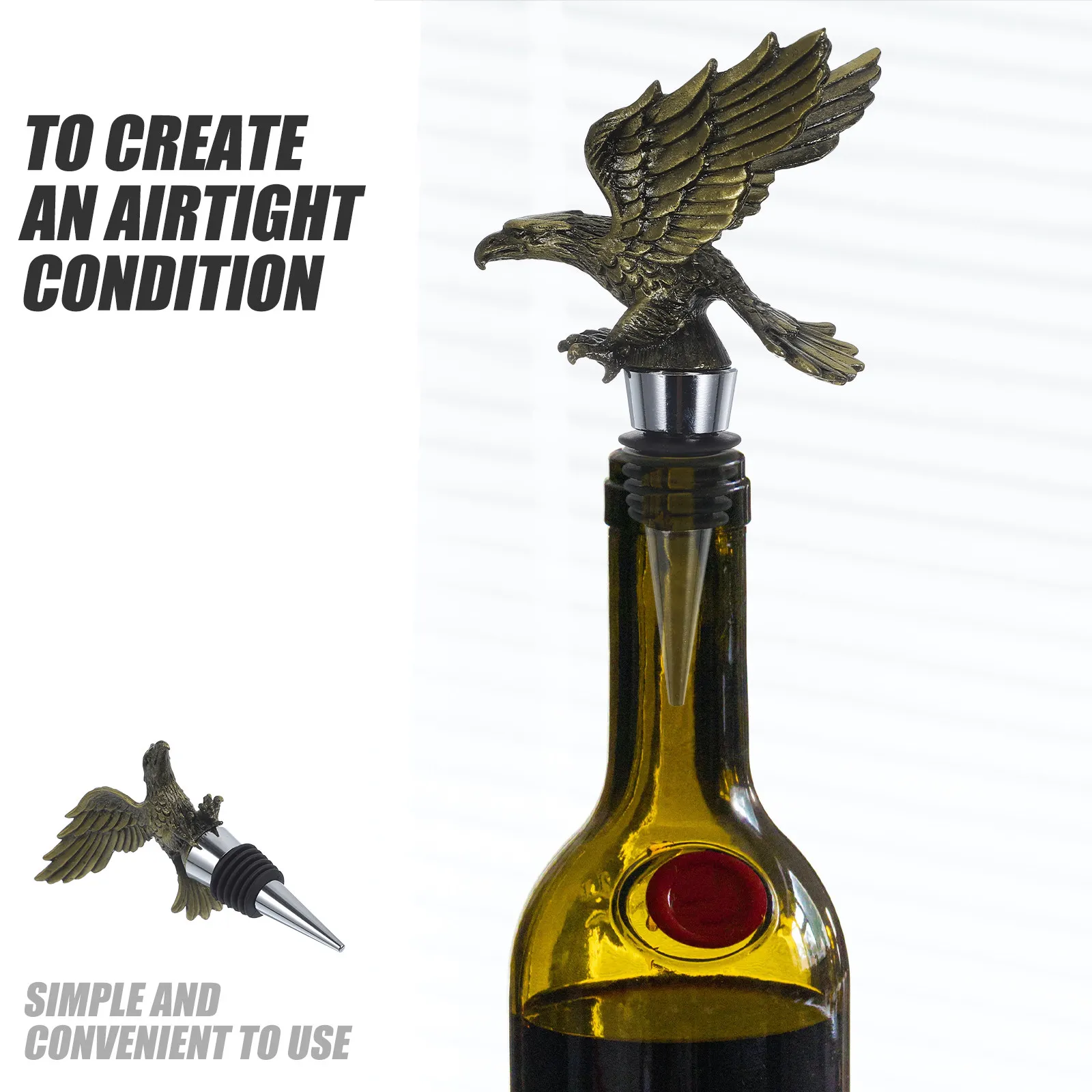 

Многоразовая пробка для винных бутылок в стиле орла, прочная герметичная крышка для различных стеклянных бутылок, для длительного хранения