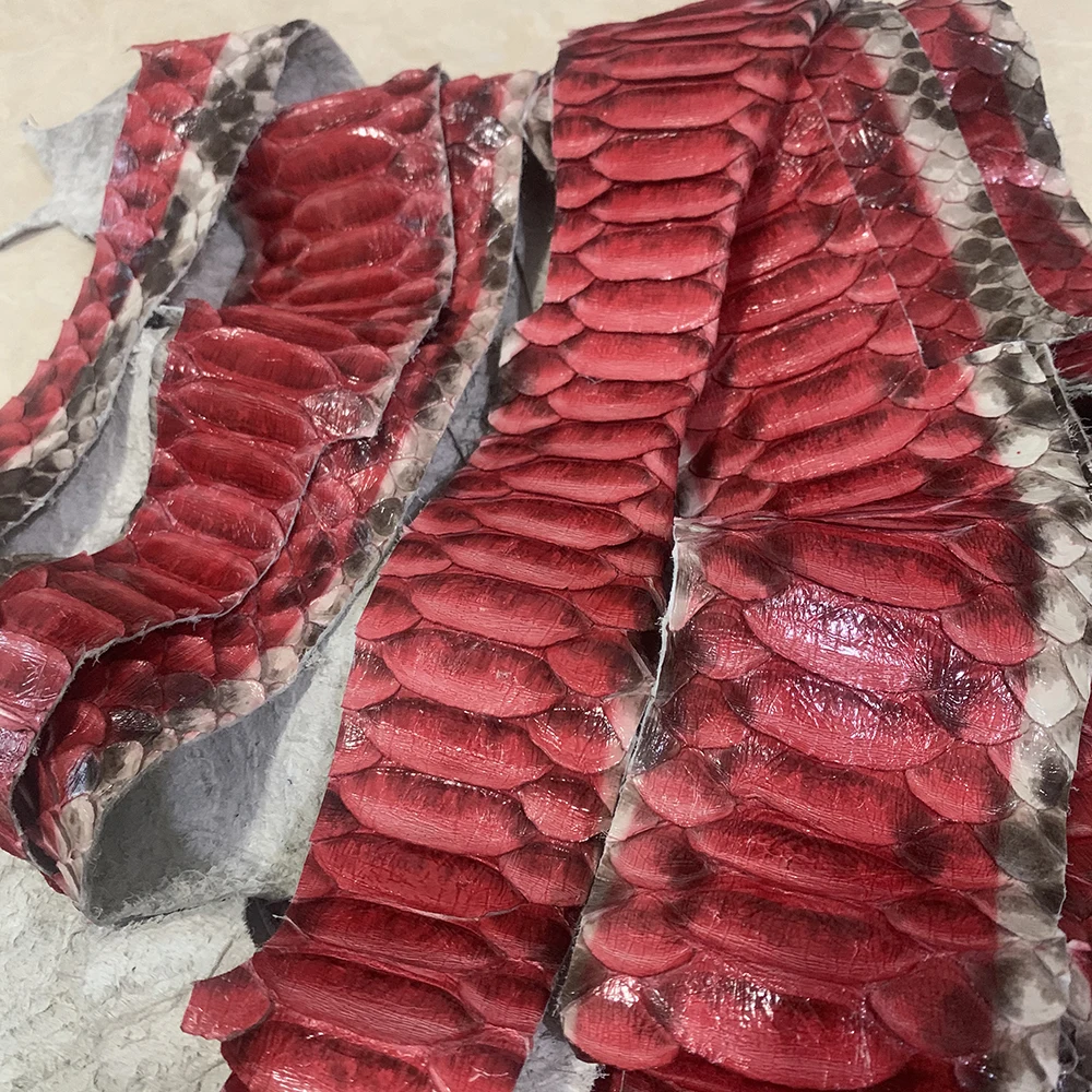 

Colorful Snake Skin Printing Leather Snake Skin for Phone Case, Leather Bag, Shoe Belt DIY, Handmade Leather Materia