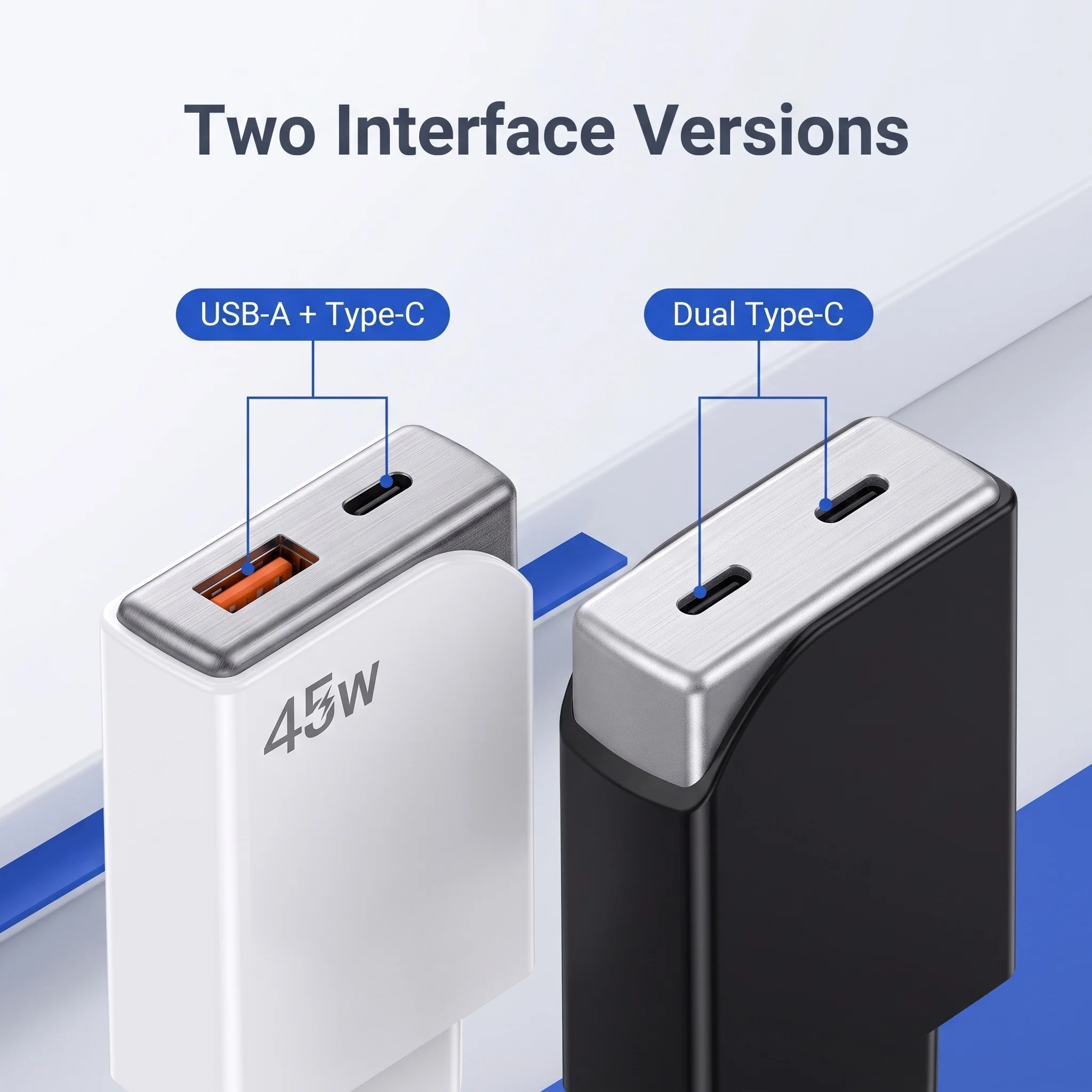 Image of 【EU-Stecker】45W/30W/ GaN-Ladegerät PD3.0 PPS QC3.0 USB-C Schnellladegerät für iPhone 17 16 15 ProMax Samsung S25 iPad Air