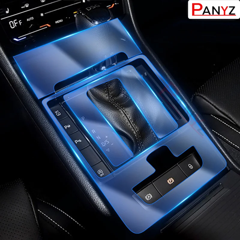 Dla Skoda Superb 2019-2023 Panel nawigacji wnętrza samochodu przezroczysta folia ochronna TPU akcesoria przeciw usuwanie zarysowań
