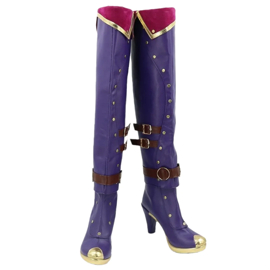 Arcane Caitlyn Cosplay Schoenen Spel Caitlyn Cosplay Laarzen Vrouwen Schoenen Hoge Laarzen Hakken Halloween