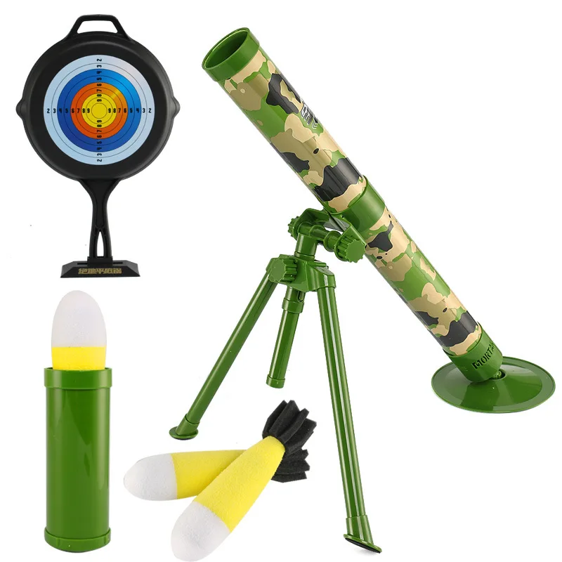 

Children Toys Mortar Pursuit Bomb Large Hand-held Eating Chicken Cannon Combat Military Model Gun Outdoor Fun Sports Boy Gifts