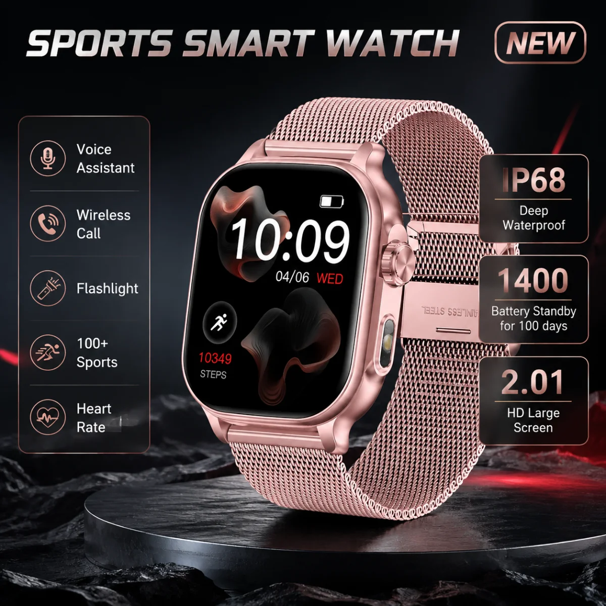 Smartwatch Watches For Women With Gps - Inteligentne zegarki outdoorowe dla kobiet, bateria