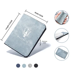 1pc Car Logo Wallet Men Leather Driver Licence Holder Key Card Bag For Maserati Ghibli Quattroporte Levante Q4 SQ4 GTS Gransport