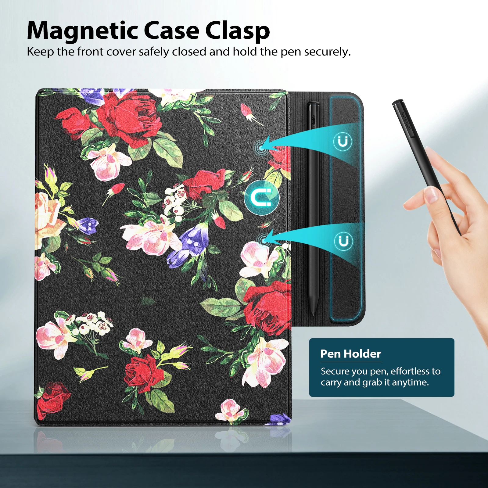 MOKO Case for Remarkable 2 Tablet,Ultra-Thin Magnetic Case with Built-in Pen Holder,Lightweight Book Folio Cover for Remarkable — zdjęcie produktu 3