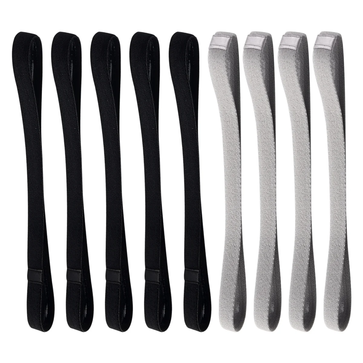 SLQZT 9 Pcs Thick Non-Slip Elastic Sport Headbands Hair Headbands,Exercise Hair and Sweatbands for Women and Men(Black, Grey)