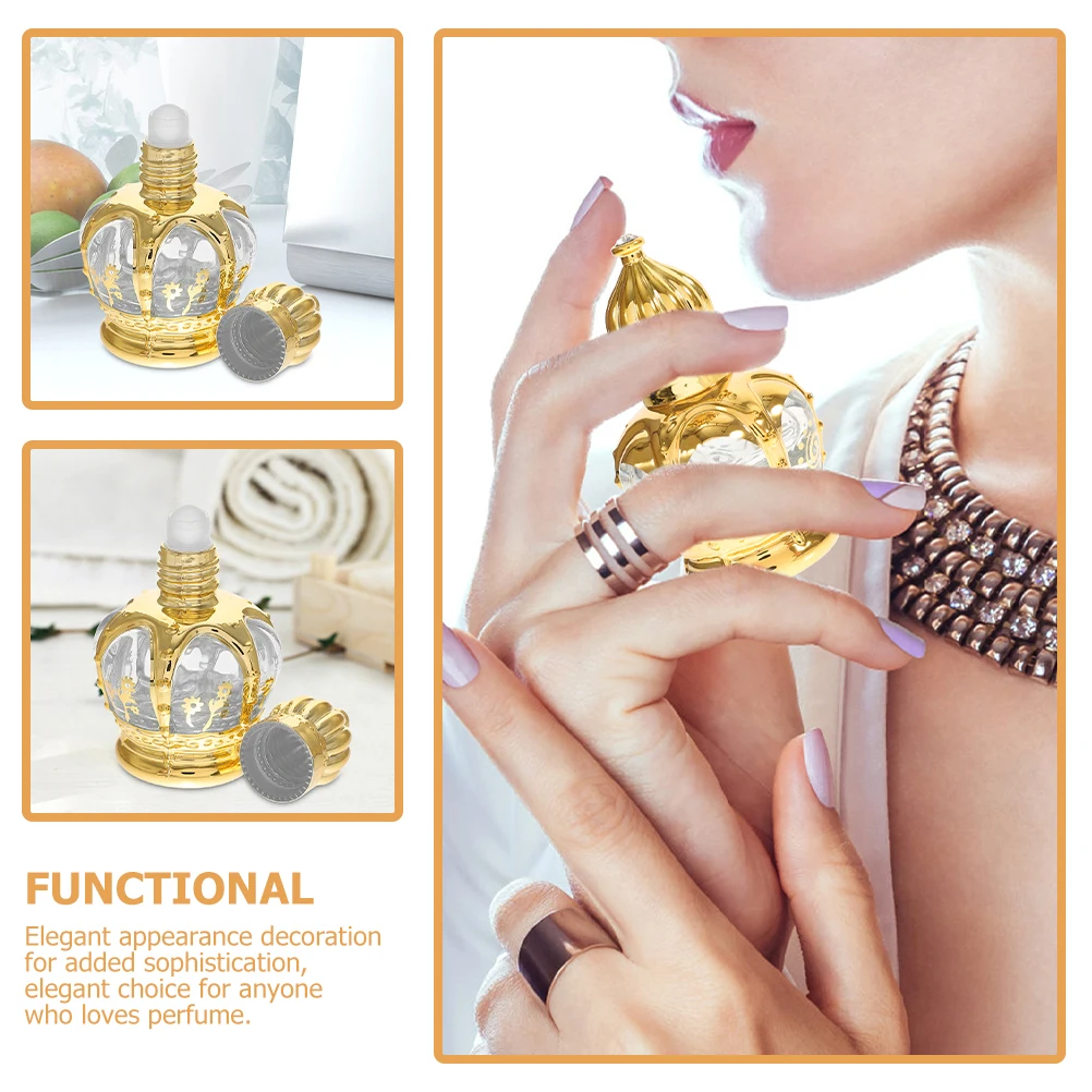 

4Pcs Glass Perfume Bottles Refillable Roller Ball Essential Oil Roller Portable Travel Oil Containers 15Ml