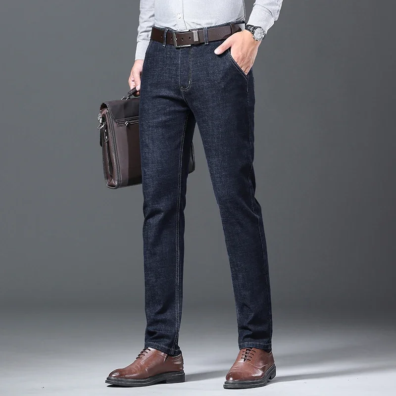 2025 Wthinlee الرجال الربيع والخريف الدينيم الجينز السراويل العادية صالح مستقيم تمتد الأعمال عادية بلون جودة عالية