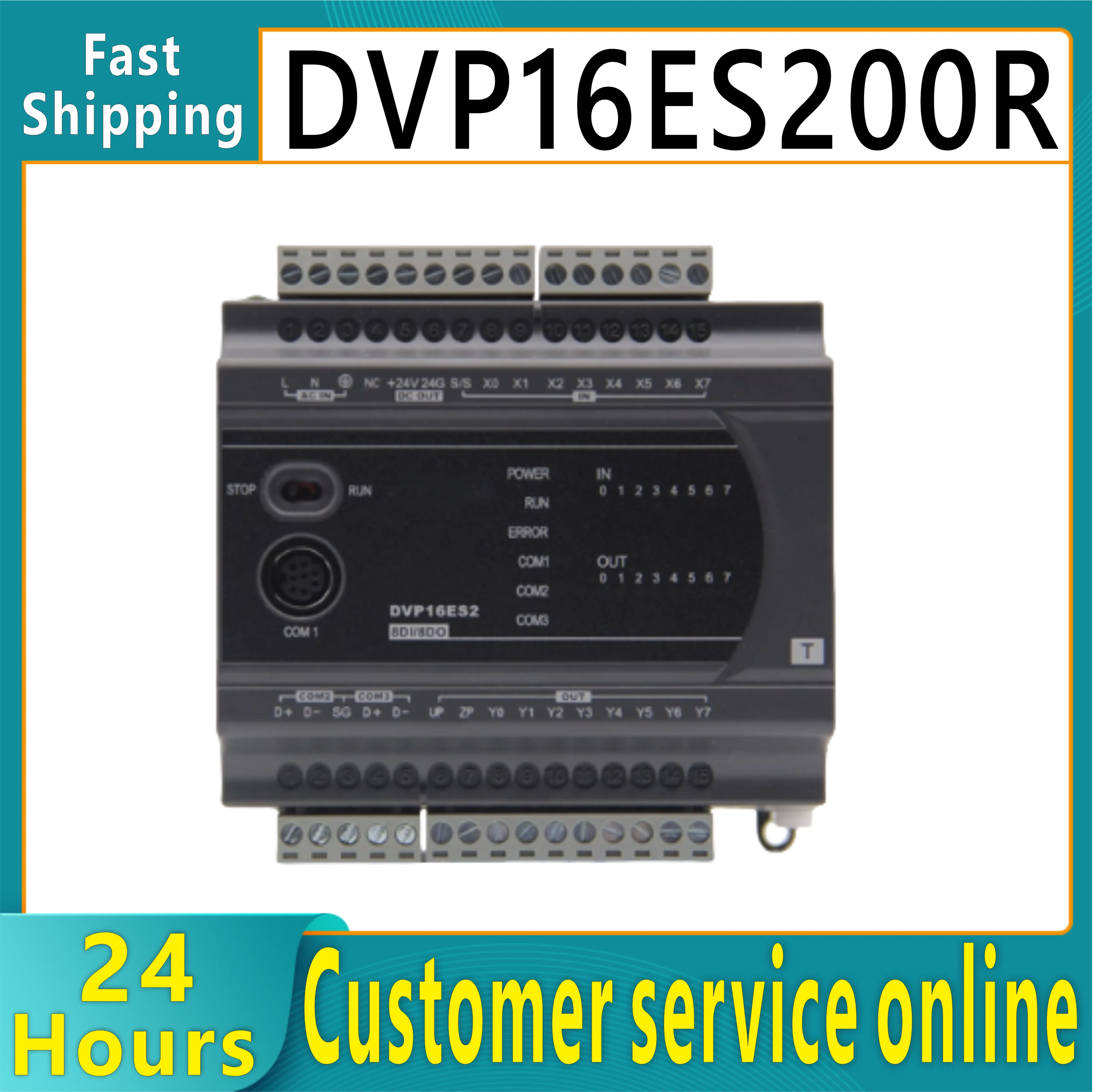 Brand new original programmable controller, PLC module, DVP16E 24E 32E 40E 60E 80ES200R DVP08XN211R