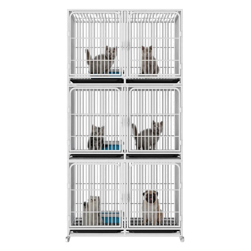 Foldable dog cat breeding kennel metal Large jaula small pet cages cat animal for pet store