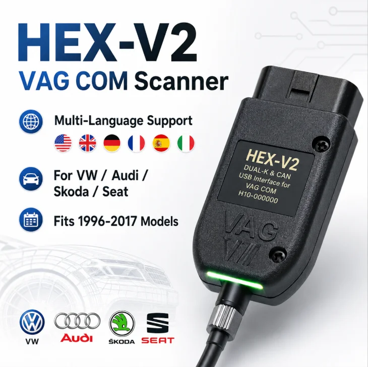 2026 Neueste V26.3 VCDS Englische Version VAGCOM HEX V2 Update V24.7 ATMEGA162 für VW/AUDI/Skoda/Seat Kfz-Diagnosegeräte