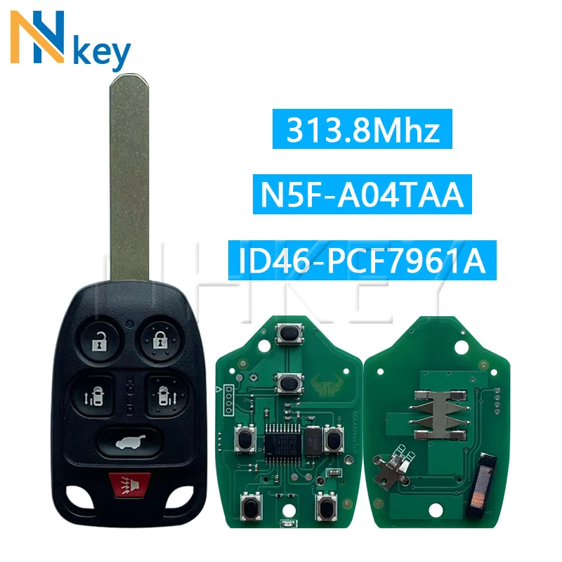 

NH KEY 6 кнопок 313,8 МГц ID46 чип для Honda Odyssey 2011 2012 2013 2014 автоматический пульт дистанционного управления FCC ID: N5F-A04TAA