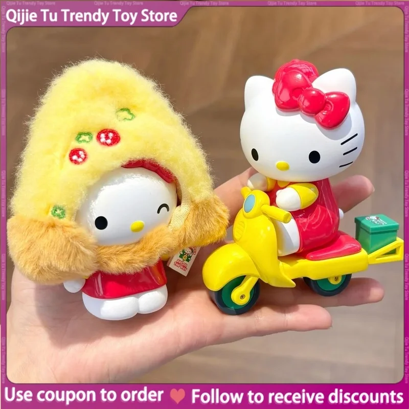 

Genuine In Stock Hello-Kitty Pizza Shop Diary Series Blind Box Figurines Cute Gifts For Girls Holiday Surprise Decorations