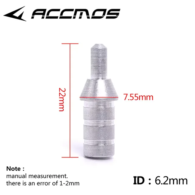 ACCMOS 36 stücke ID 3,2/4,2/5,2/6,2/8,0mm Aluminium Pin Nocken DIY Bogenschießen pfeil welle Zubehör 5
