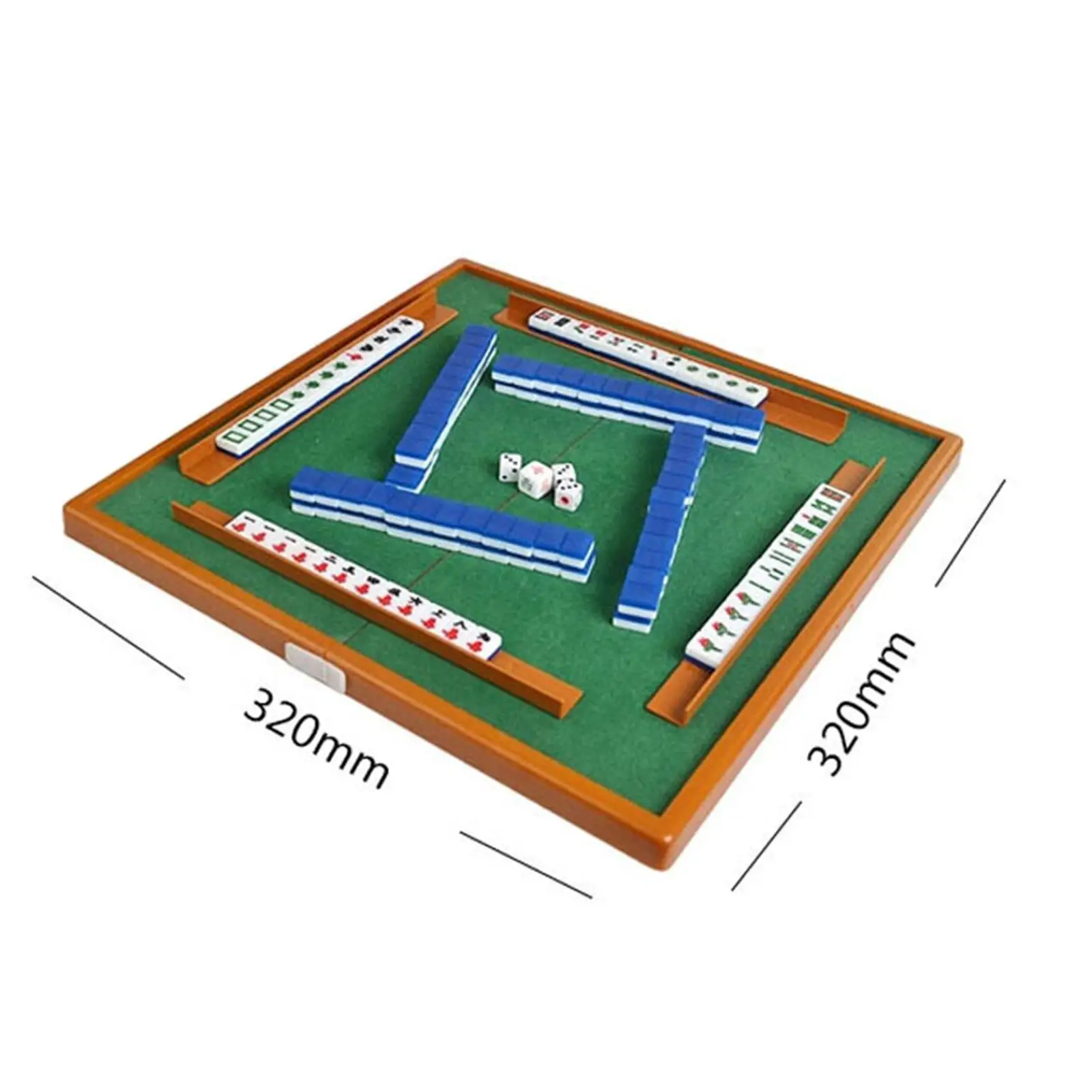 Portable Mini Chinese Mahjong Set, Indoor Entertainment Accessories Tile Game for Party