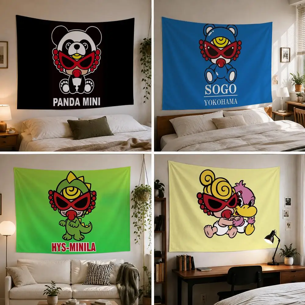 Cute H_Hysterics M_Mini Tapestry Custom Living Bedroom Party Dormitory interior Wall bohemian Decoration Attached clip