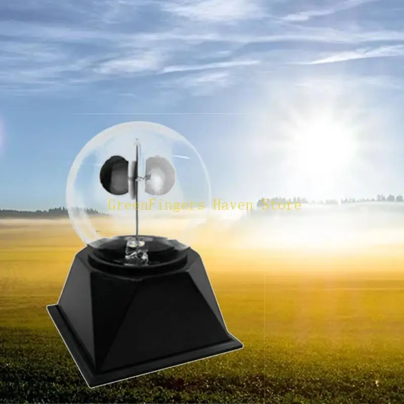 F68D Handgemachte klare Solar Power Crookes Radiometer Sonne Licht Energie Spinning Vanes Home Office Dekoration Geschenk