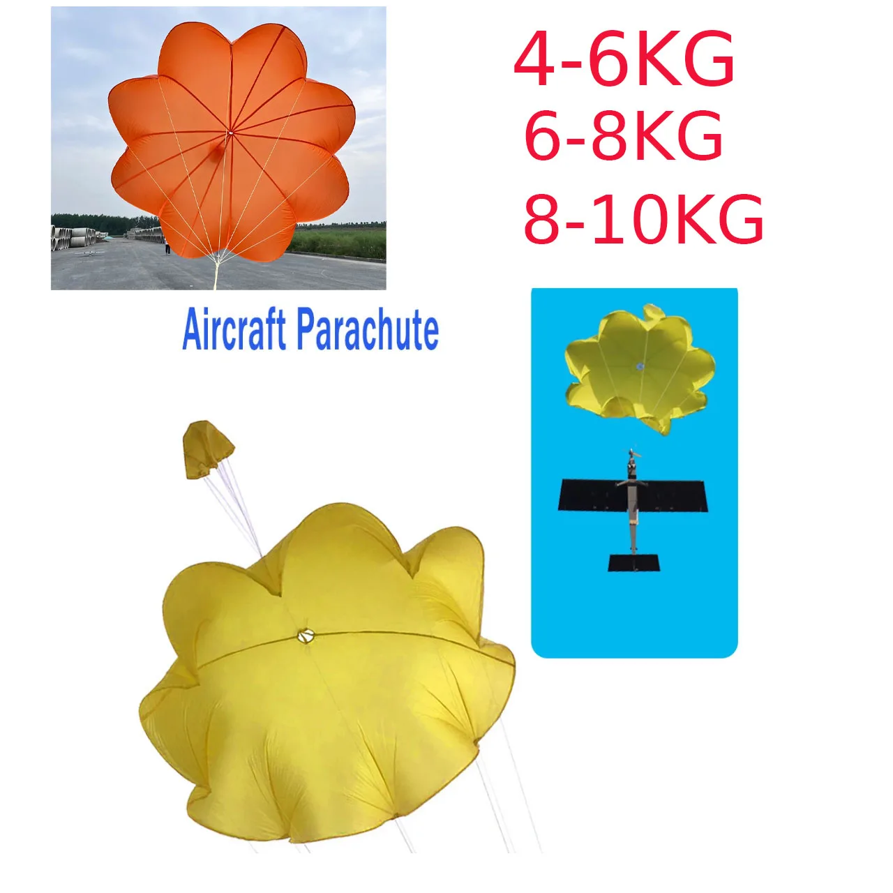 

Model Aircraft Nylon Parachute With lanyard 4-15kg for Outdoor UAV Landing Protection