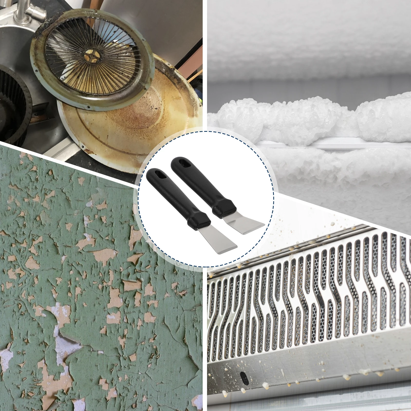 

4pcs Refrigerator Ice Shovel Set Ice Removal Scraper For Fridge Freezer Window Stove Bake Ware Adhesive Residue Cleaning Tool