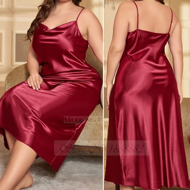 Plus Size weibliches Nachthemd Hemd Nachtwäsche sexy intime Dessous Hosenträger Nachthemd Sommer Nachtwäsche lässig zu Hause Kleid 5xl