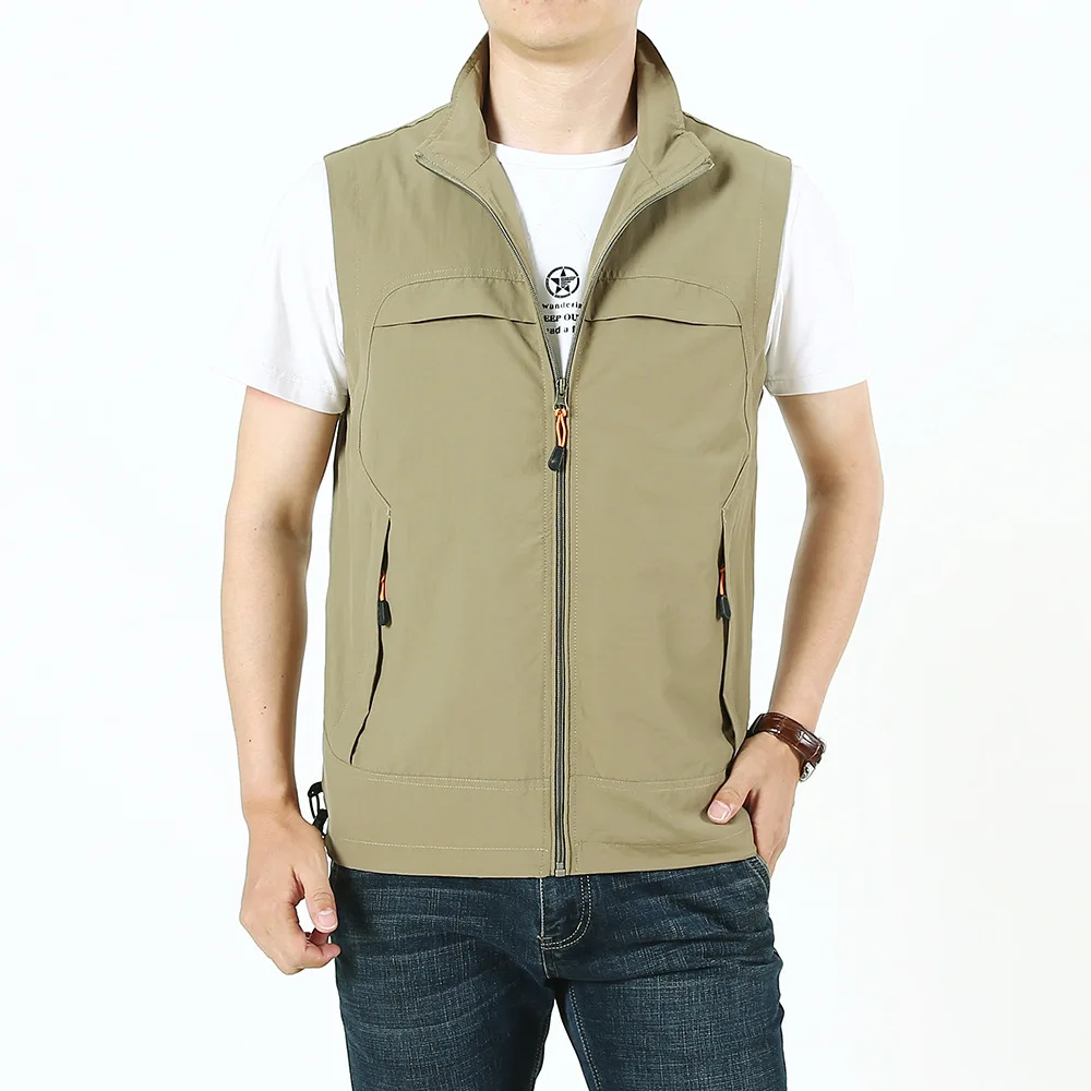 Men's vest export trimming label surplus single cow goods big brand customized stand up collar fleece jacket American style