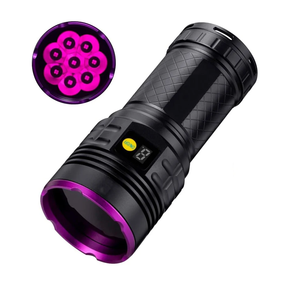 Ultra Bright 160W 365nm UV Black Light LED Flashlight USB Rechargeable Ultraviolet Torch for NDT ZWB2 Filter UV Lamp