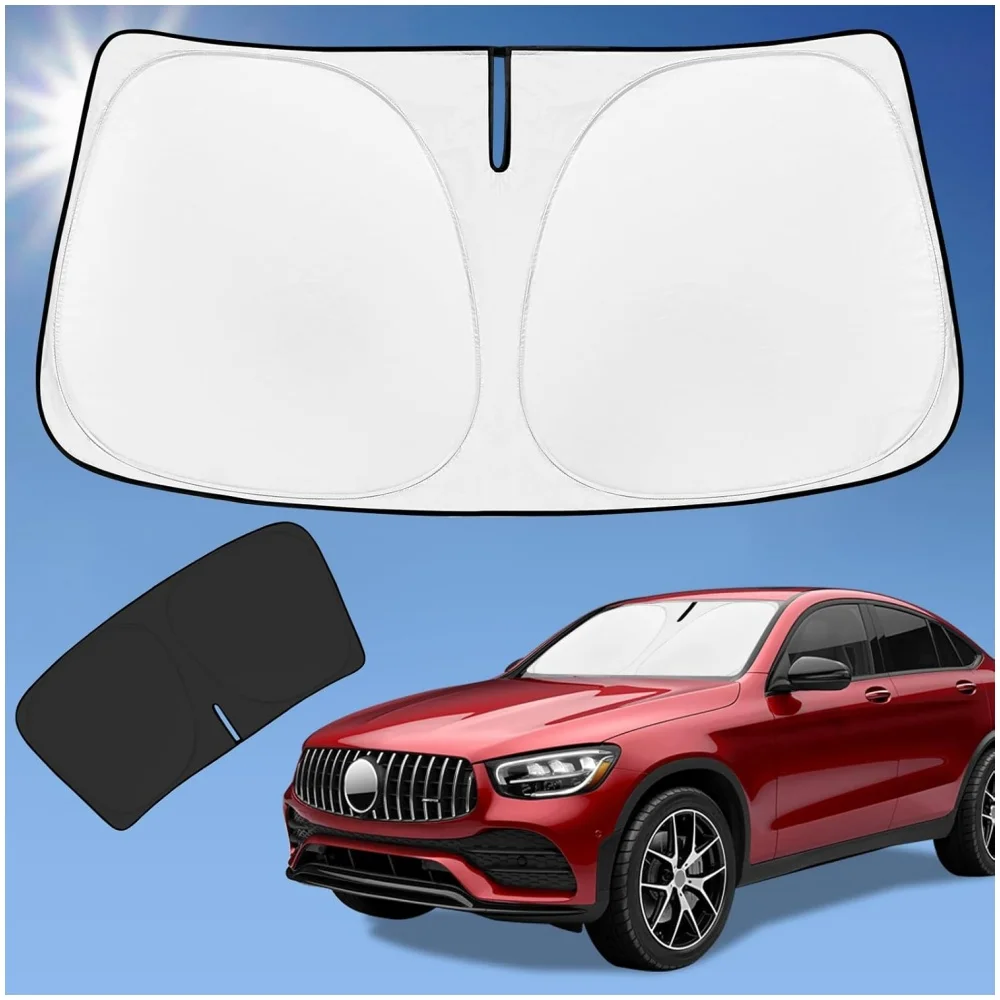 Custom Fit Retractable Windshield Sun Shade For Mercedes-Benz GLC300 GLK SUV 2016-2025 UV Block Cooling Front Window Sun Visor