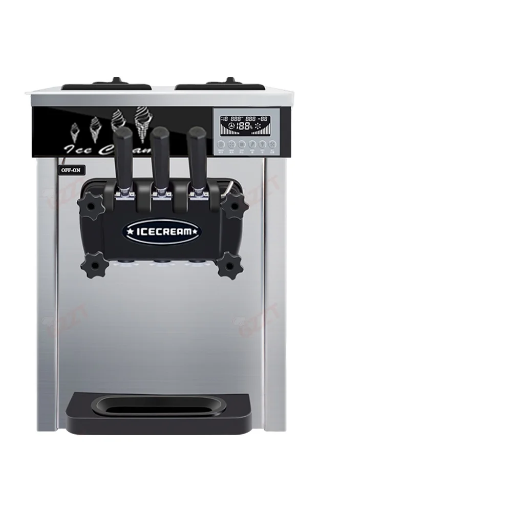 

Commercial 110v 220v Tabletop Vertical Ice Cream Machine Big Capacity 16-22l/h Hardness Adjustable Soft Serve Ice Cream Machine