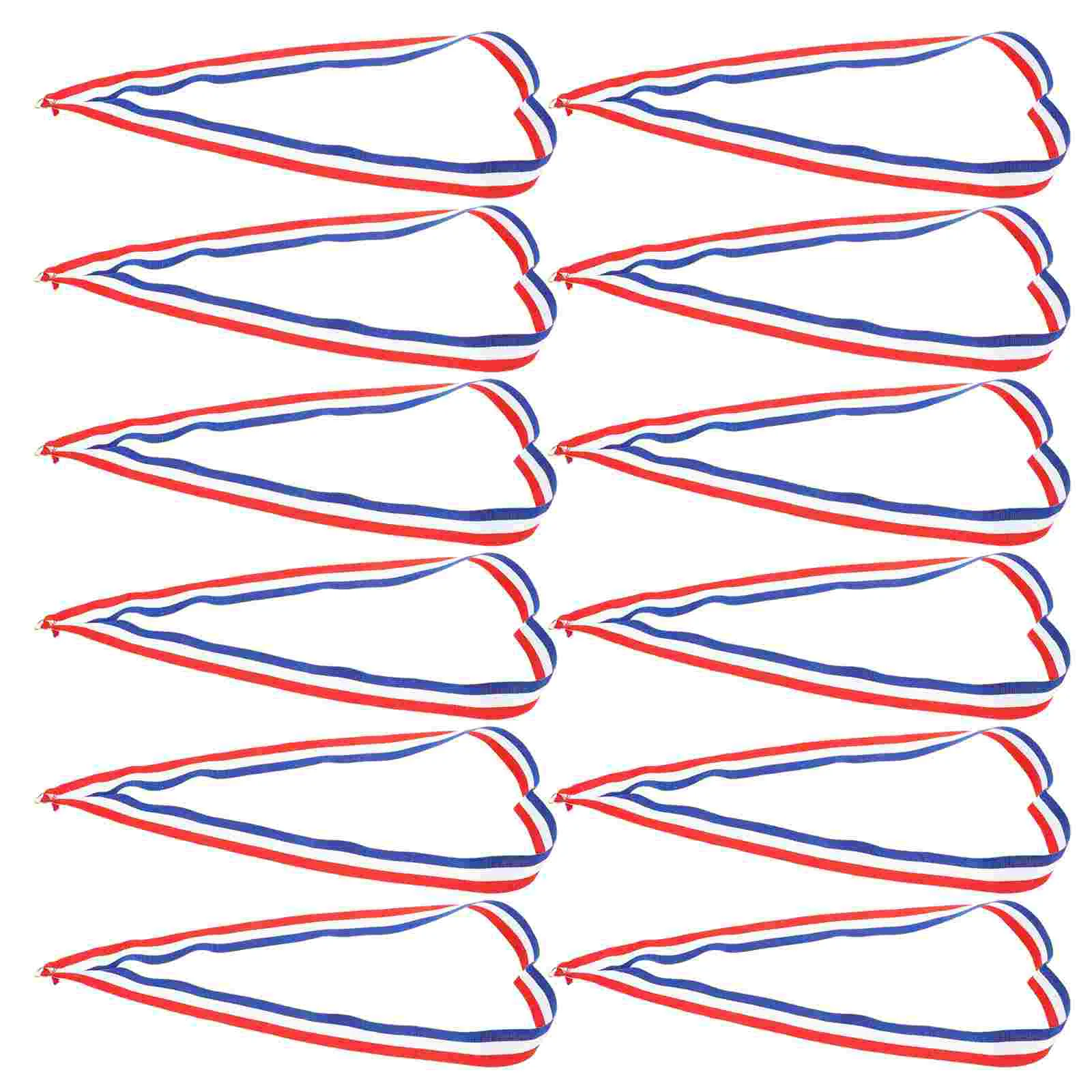 12 Pcs Medal Lanyard Sports Meeting Award Ribbon Lanyards Tie Accessory Polyester Cotton Competition