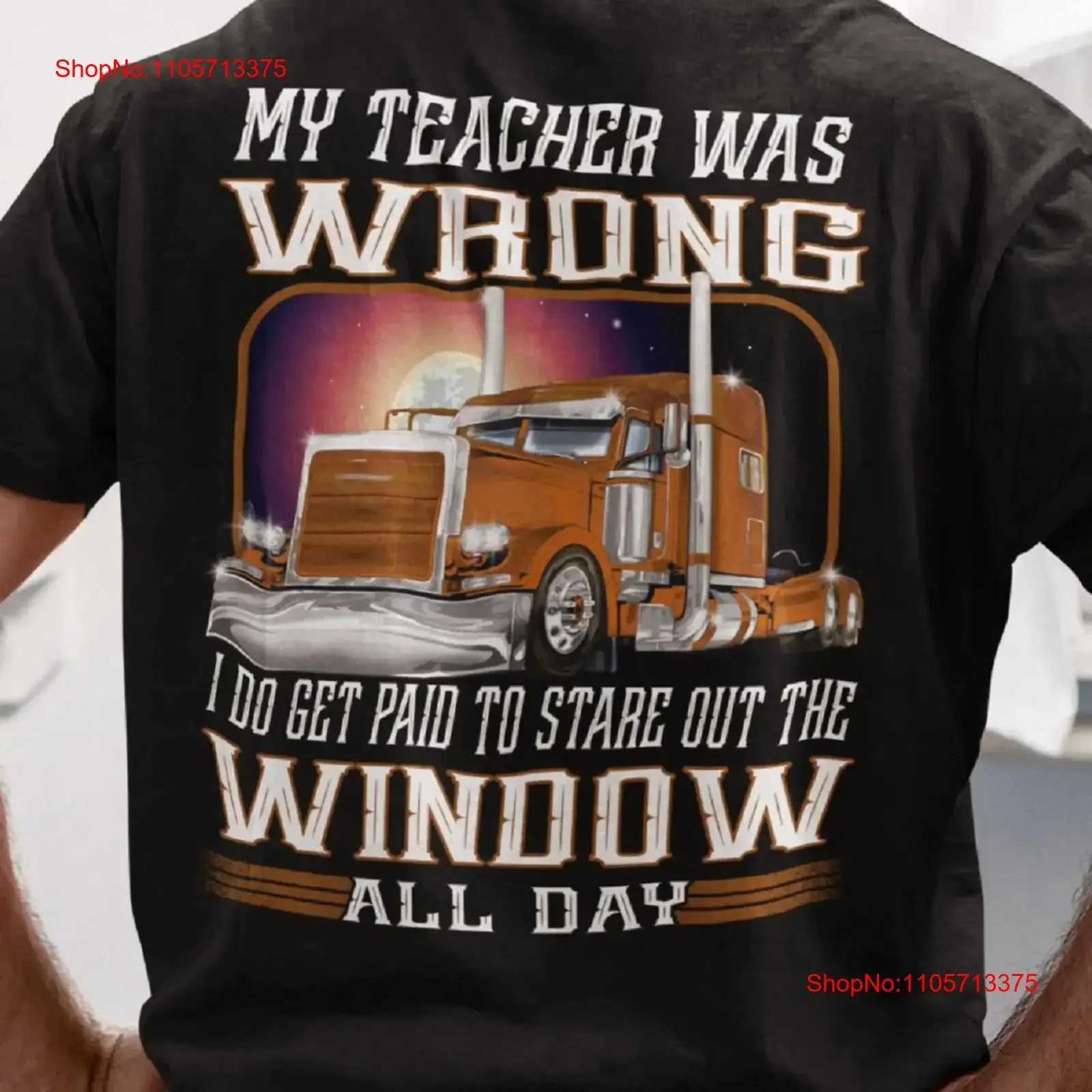 Funny trucker T Shirt for My Teacher Was Wrong Paid To Stare Out The Window vintage Washed fashion Casual Comfortable homme