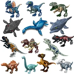 Hot Sale!! Jurassic Dinosaur Sea World Animals Mosasaurus Indominus Rex Model Building Blocks Enlighten Bricks Toys For Children