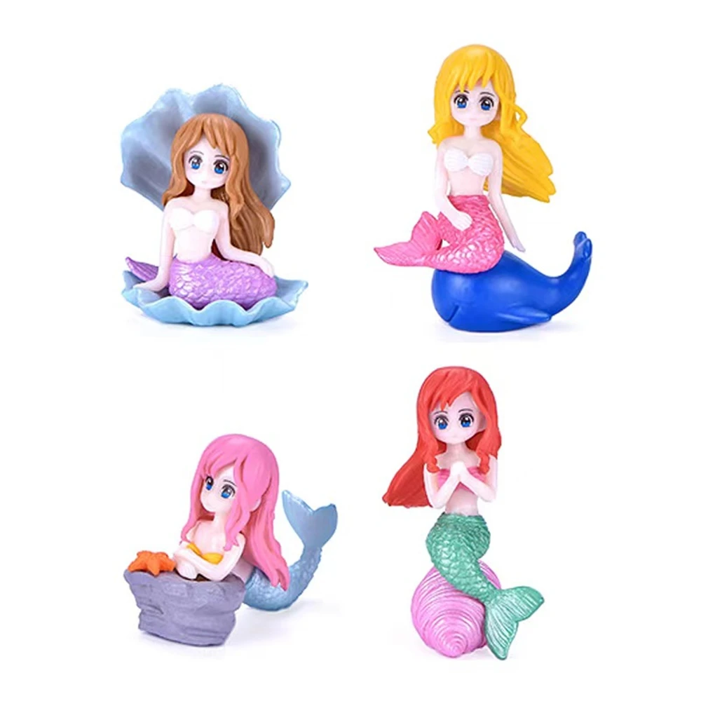 Cartoon Mermaid Micro Landscape DIY Bonsai Stone Crafts Decoration Desktop Fish Tank Cake Decoration Archaeological Accessories