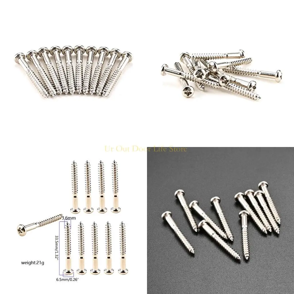 

77UF 10 шт. ST Комплект винтов для гитары Мостовые винты для электрогитары Винты с крестообразным шлицем