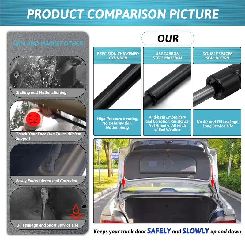 2Pcs/Set Rear Trunk Lift Support Gas Struts For BMW 5 Series E39 525i 528i 530i 540i M5 1997-2003 Car Shock Absorber Accessories