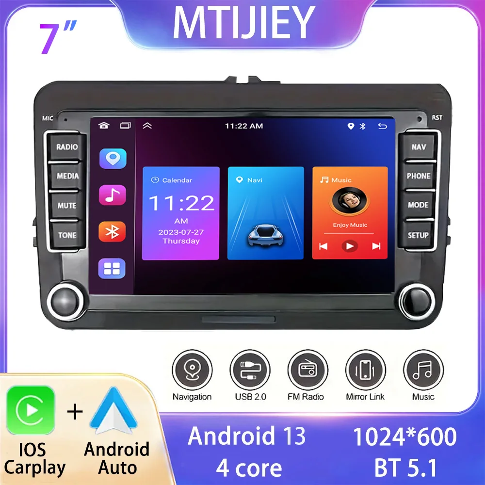 

2 din Car Radio multimedia player For VW Passat Golf Touran Polo Tiguan Jetta, Android DVD GPS carplay car audio