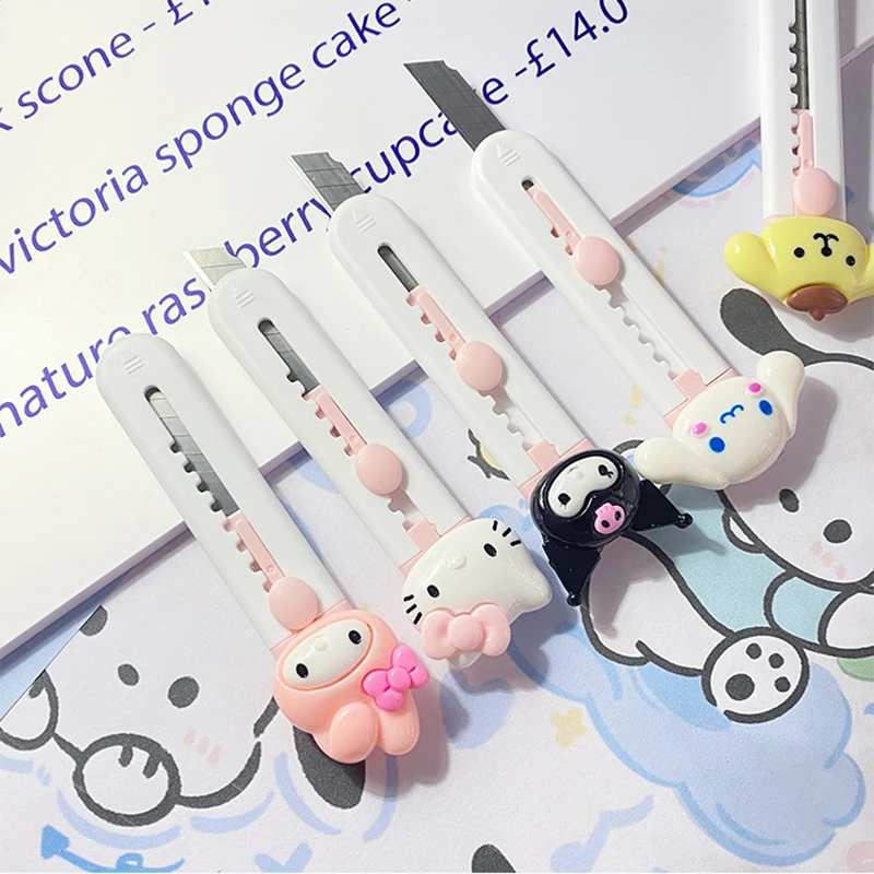 Kawaii Cartoon Animal Stationery Knife DIY Mini Multipurpose Knife Pocket Folding Knife Letter Pen Envelope Opening Knife