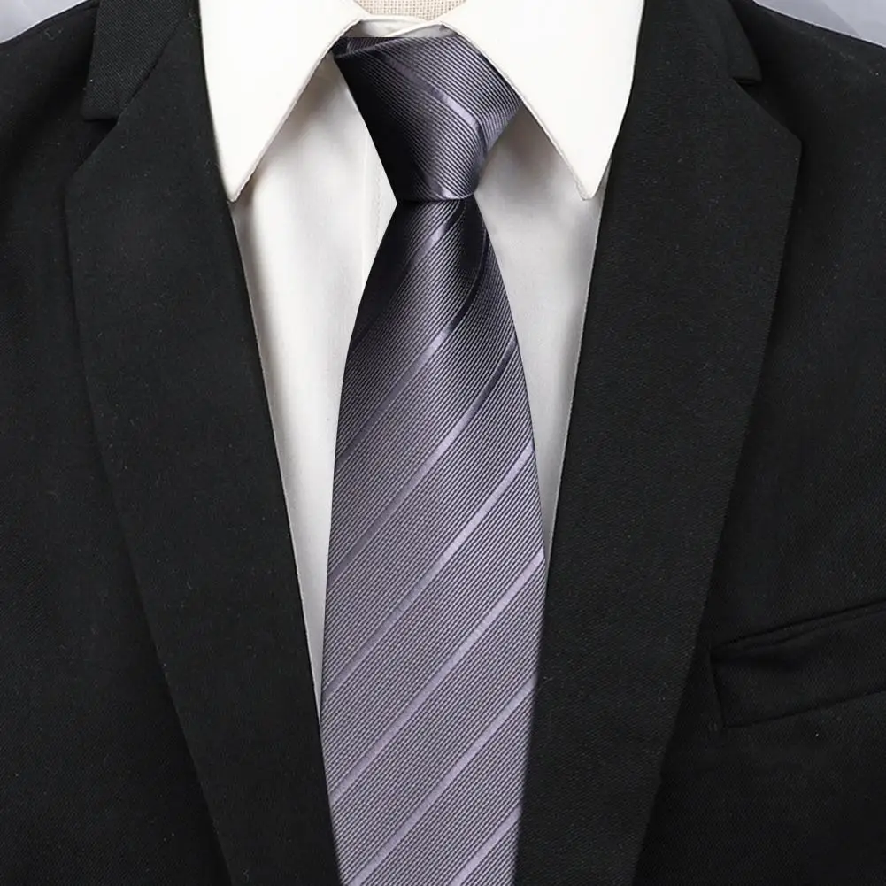 

Men Tie Business Tie Work Formal Occasion Stripe Silky Smooth Business Formal Tie Anti-wrinkle Adjustable Party Wedding Necktie