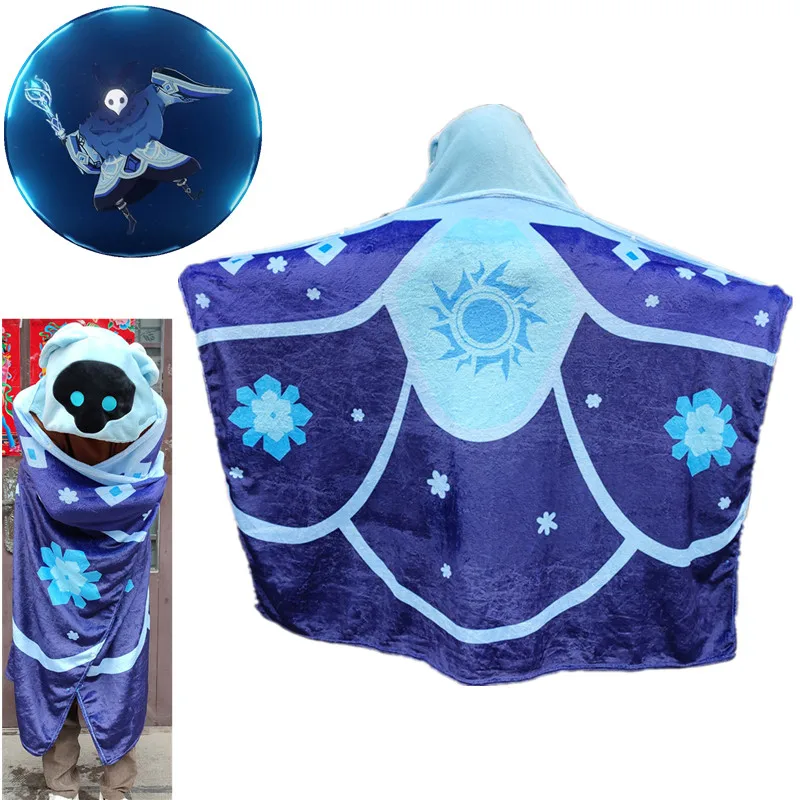 

Hot Game Genshin Impact Blanket Cryo Abyss Mage Hooded Cloak Blanket Cospaly Hoodies Flannel Warm Coat Blanket Gifts