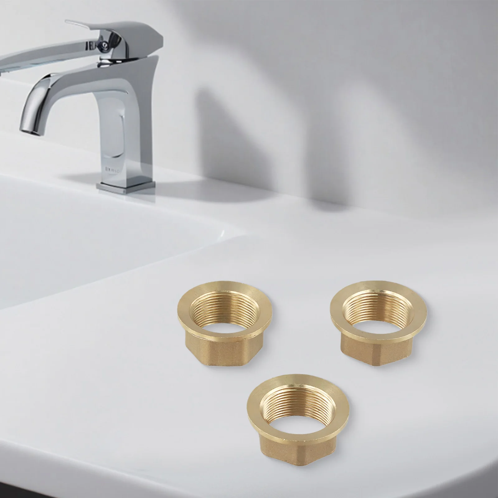 3pcs Brass 32mm Monobloc Mixer Tap Backnut Kitchen Basin Sink Bathroom Back Nut Pipe Taps Hardware Accessories