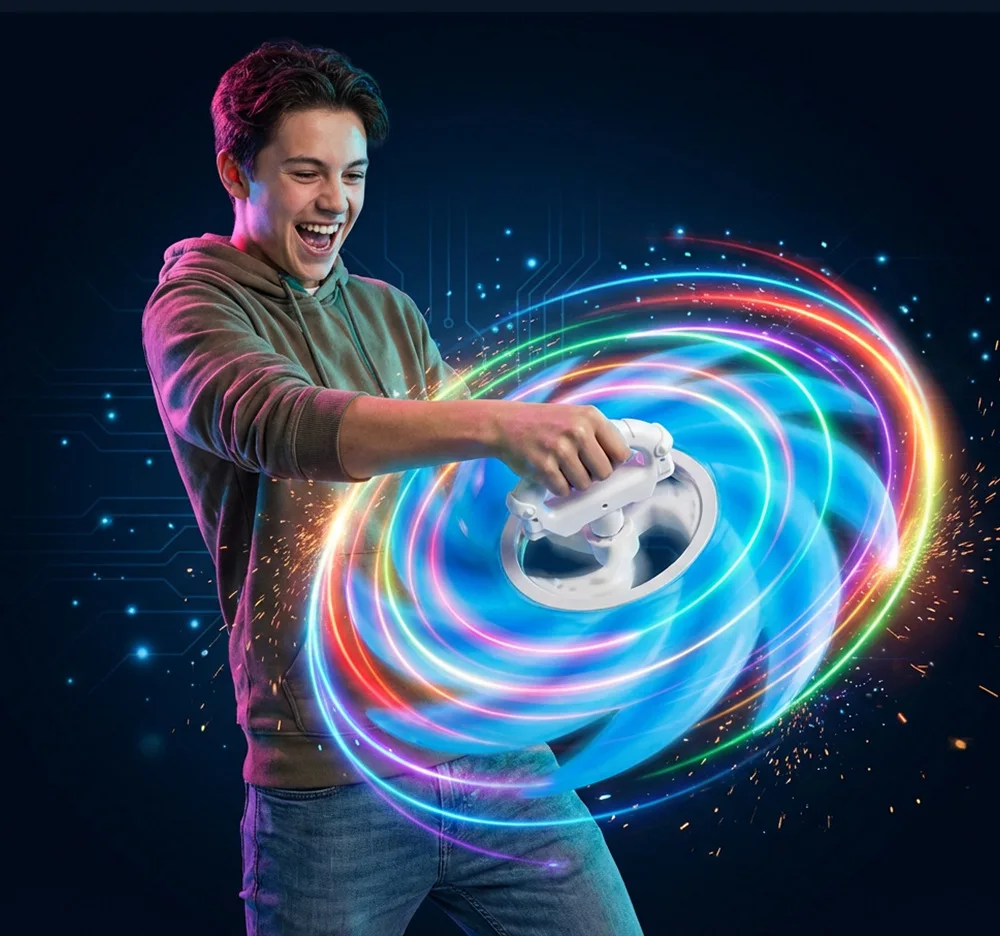 Eight-Point Light Blade Rotating LED Glow Toy Handheld Cosplay Prop Kids Boys Party Supplies