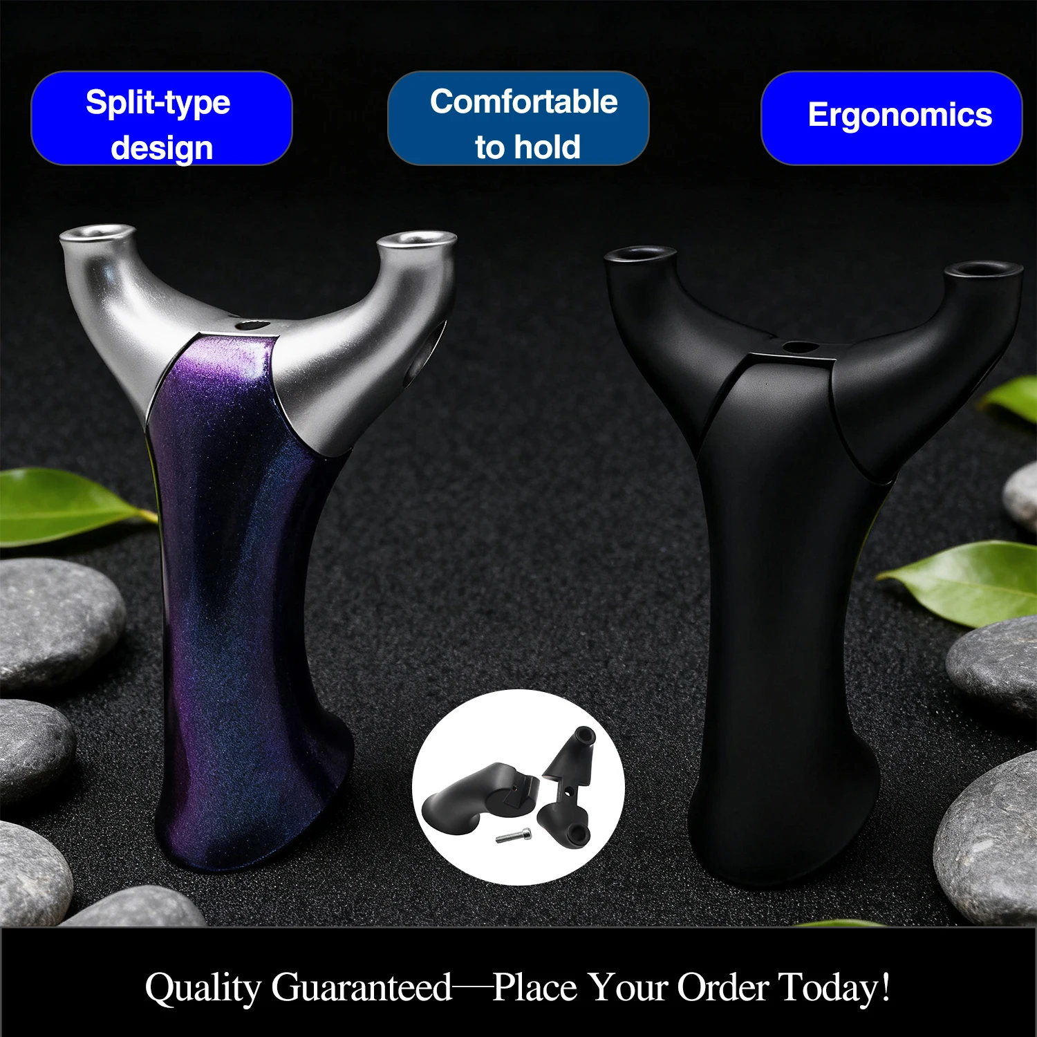 Resin Y-Shaped Slingshot Top Clamp Round Fork 2 Colors Matte Black & Colorful Handle Outdoor Practice