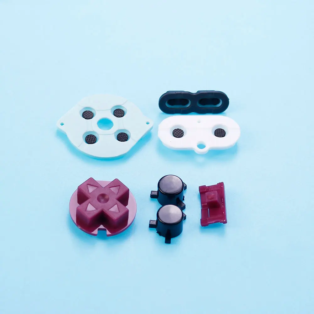 For GBP Keyboard Buttons Silicone Conductive Rubber Buttons and Colored Plastic D Pad A B Power Switch Button Replacement Parts