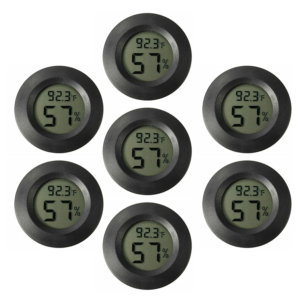 

7pcs Mini Hygrometer Thermometer Round Electronic Humidity Indoor Digital LCD Temperature for Pet Tanks Household Merchandises