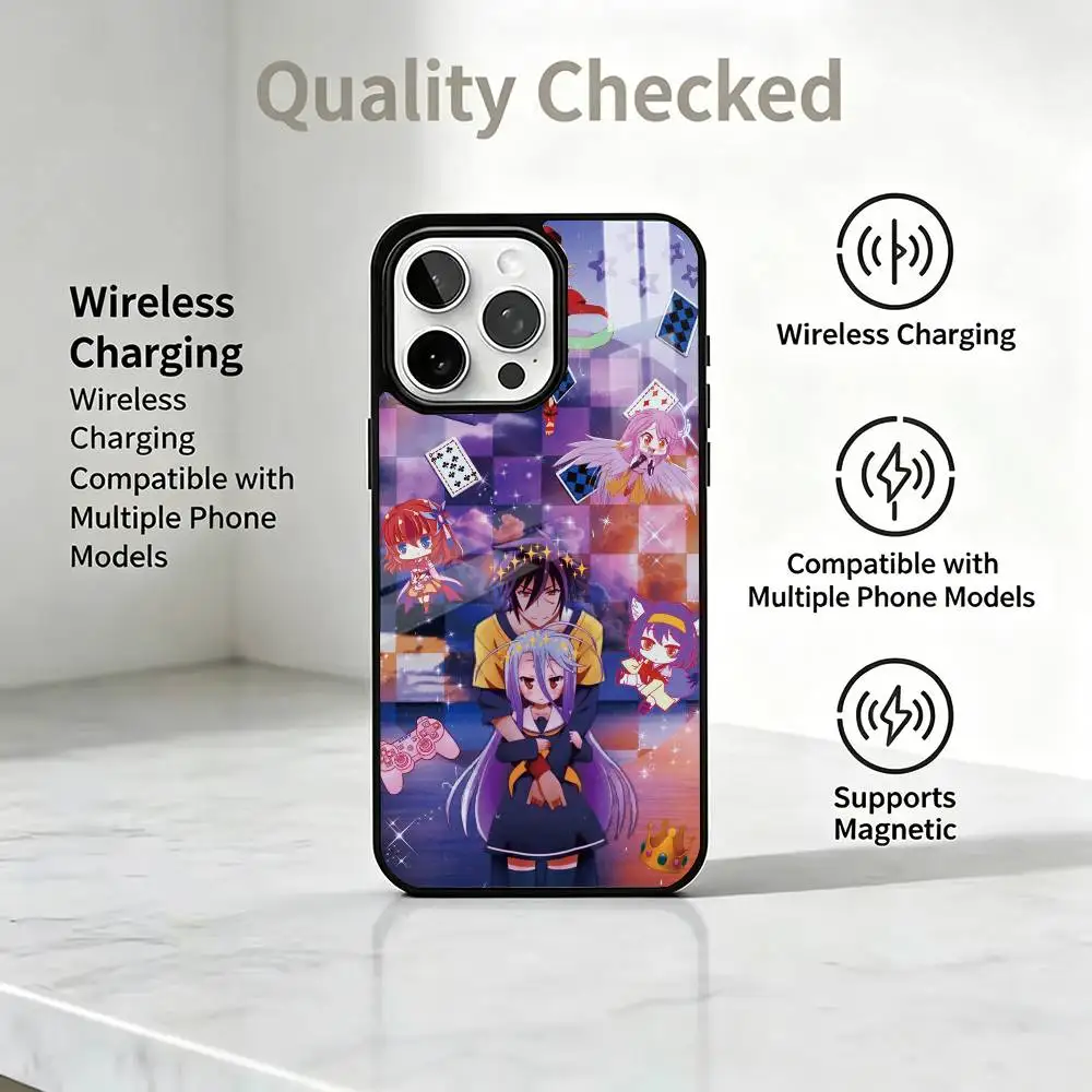 No game No life  Phone Case For iPhone17,16,15,14,13,12,11 Plus,Pro Magnetic Supports Magnetic Wireless Charging